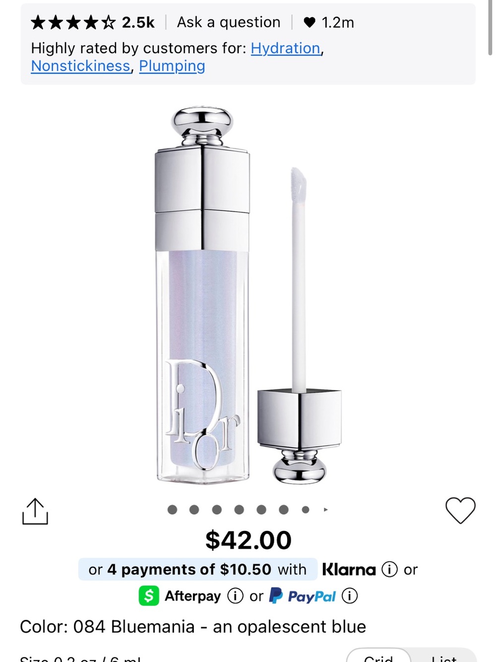 Dior Lip Glow Oil Gloss - Opalescent Bluemania